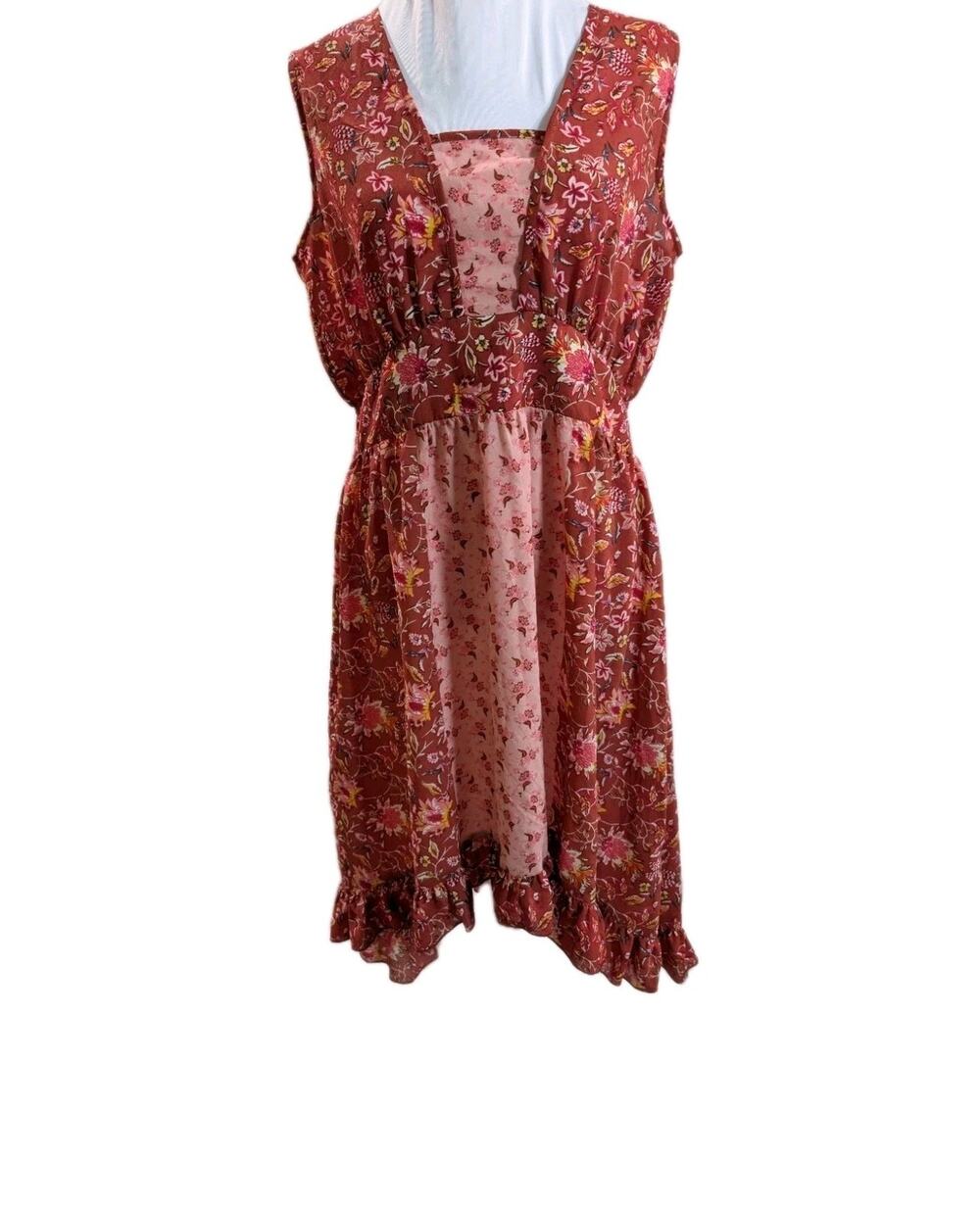 Fairycore Rockin C Women's Dress Size Medium Floral Western Peasant CottageCore
